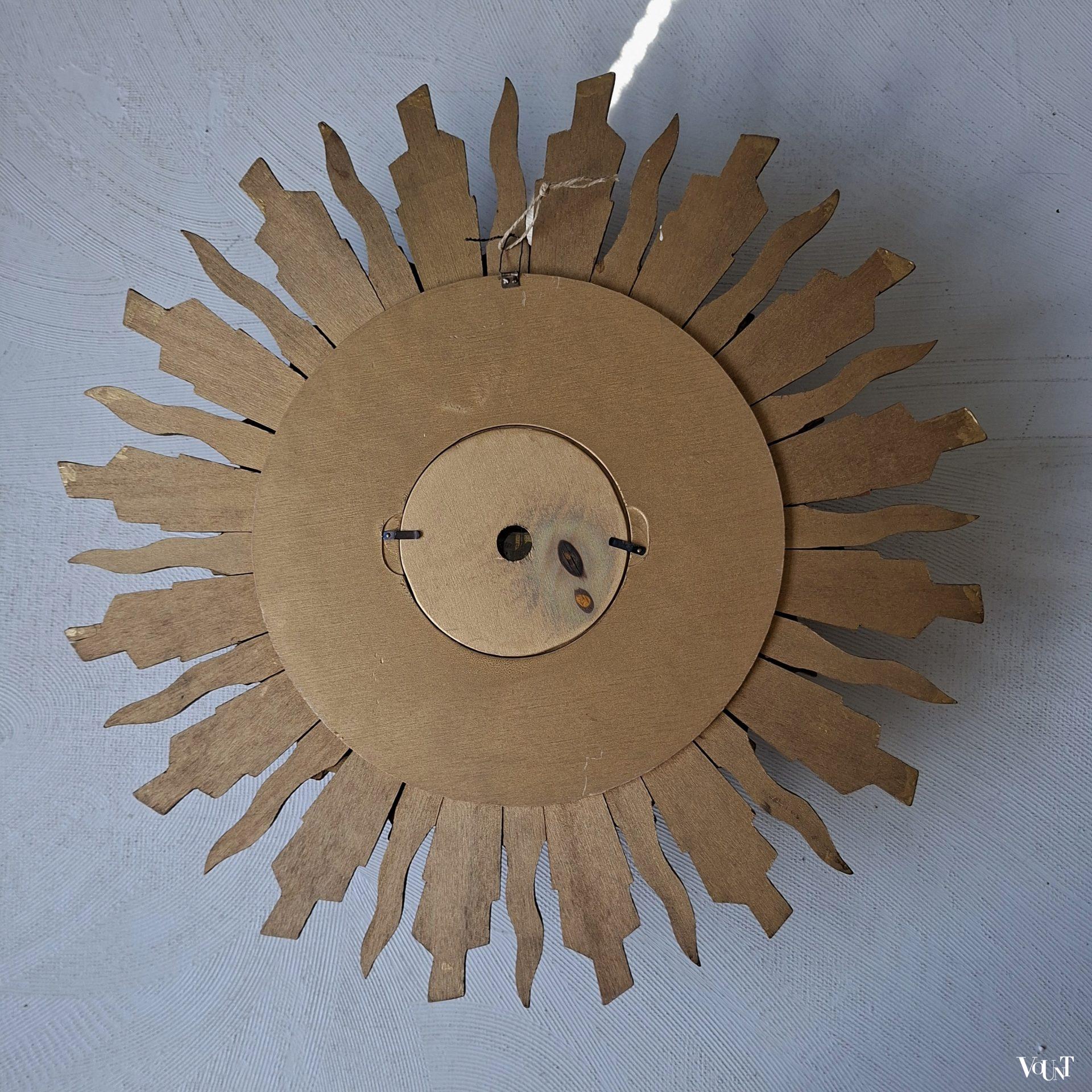 Houten zonneklok, Stijlklokkenfabriek C.J.H. Sens en Zn. Den Haag, jaren '60