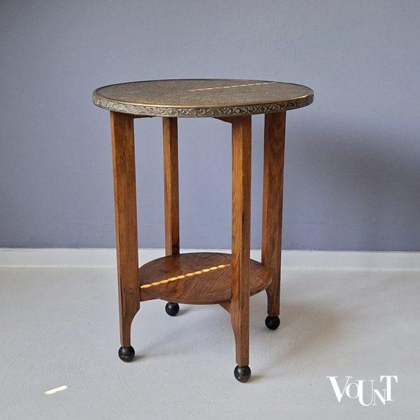 Art deco bijzettafel met messing blad, jaren '20/'30