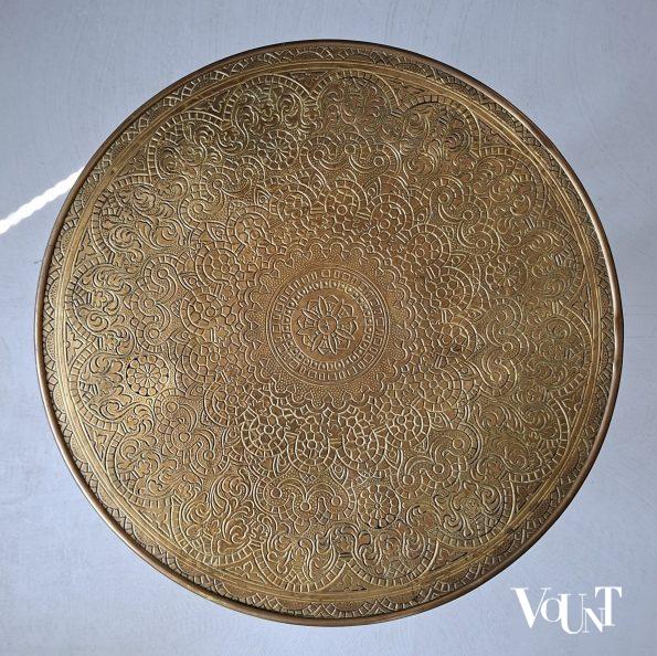 Art deco bijzettafel met messing blad, jaren '20/'30