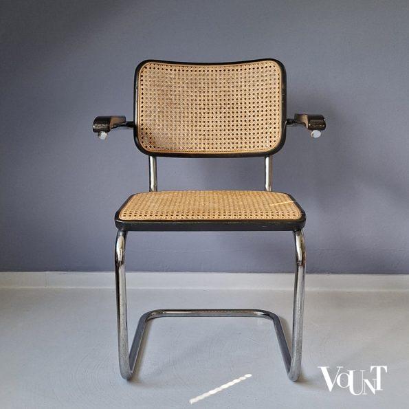 Zwarte S64 stoel, Marcel Breuer voor Thonet, 1981