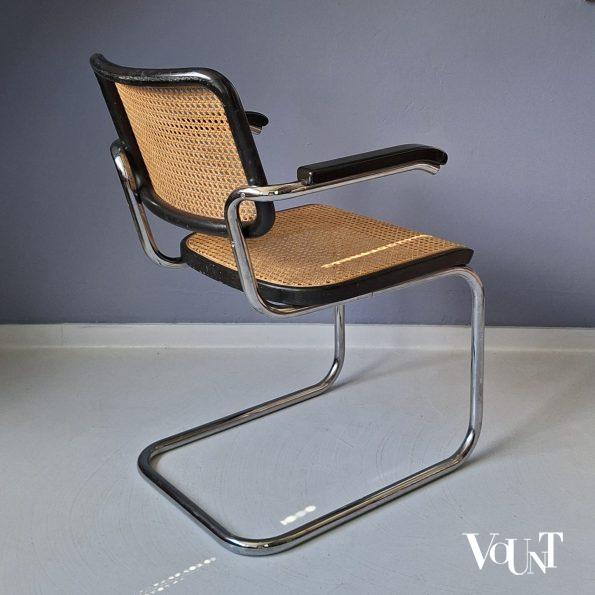Zwarte S64 stoel, Marcel Breuer voor Thonet, 1981
