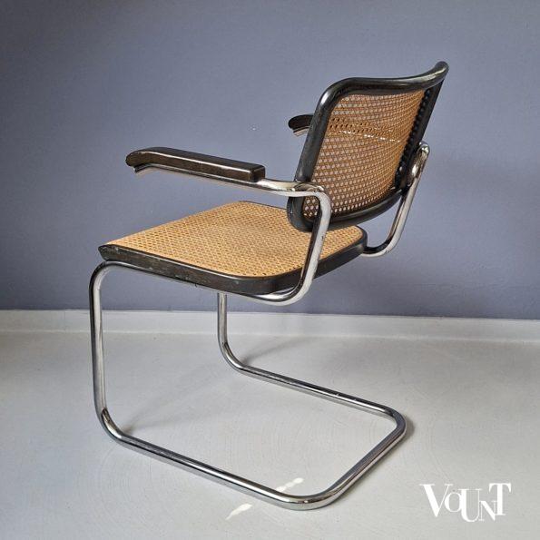 Zwarte S64 stoel, Marcel Breuer voor Thonet, 1981