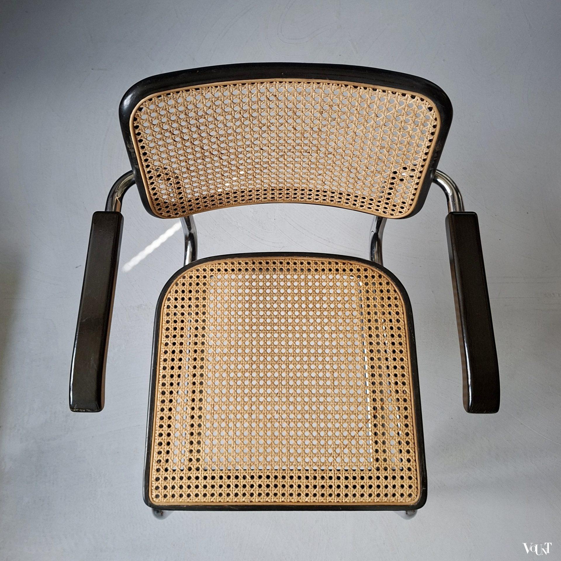 Zwarte S64 stoel, Marcel Breuer voor Thonet, 1981