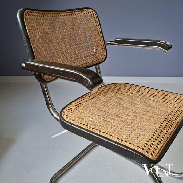 Zwarte S64 stoel, Marcel Breuer voor Thonet, 1981