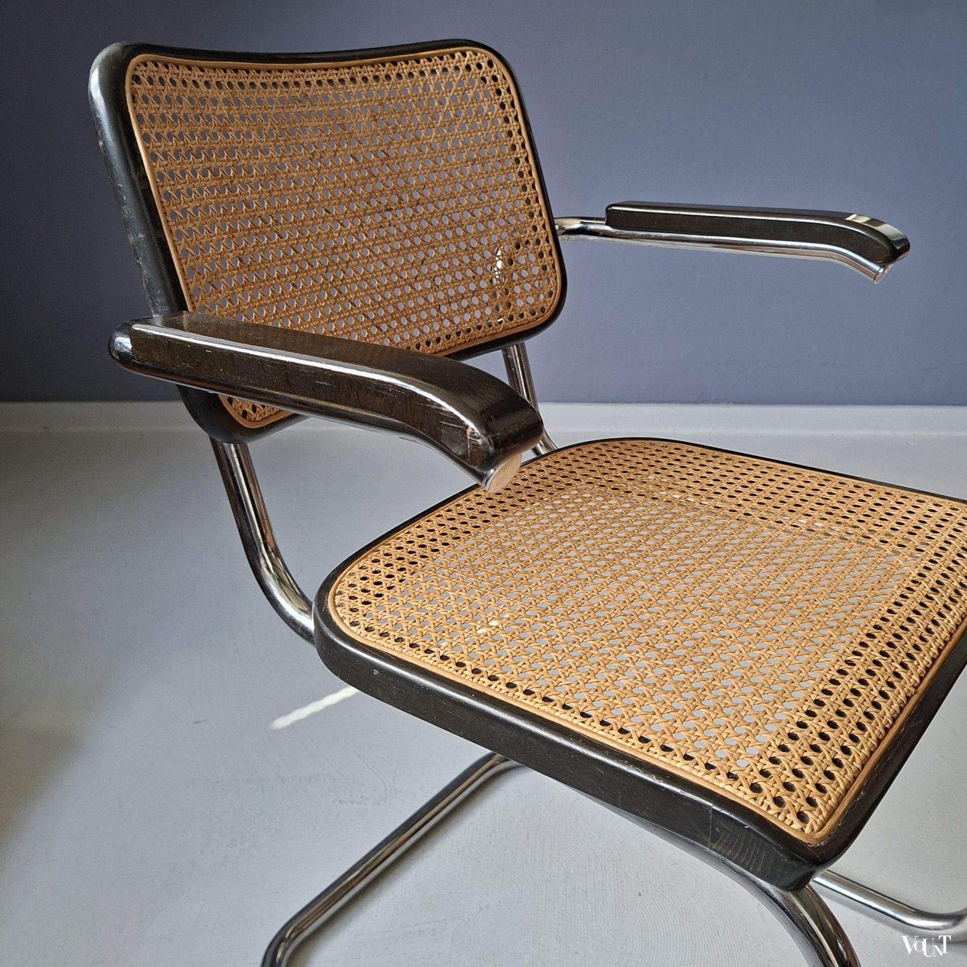 Zwarte S64 stoel, Marcel Breuer voor Thonet, 1981