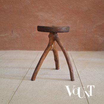 Vintage mid-century Franse driepoot kruk