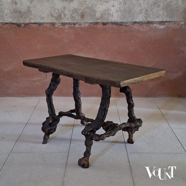Brutalist tafel met wijnrankpoten, jaren '60/'70