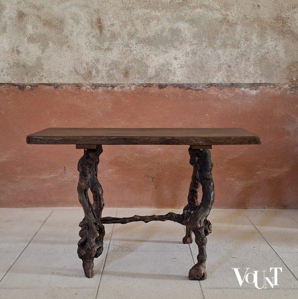 Brutalist tafel met wijnrankpoten, jaren '60/'70