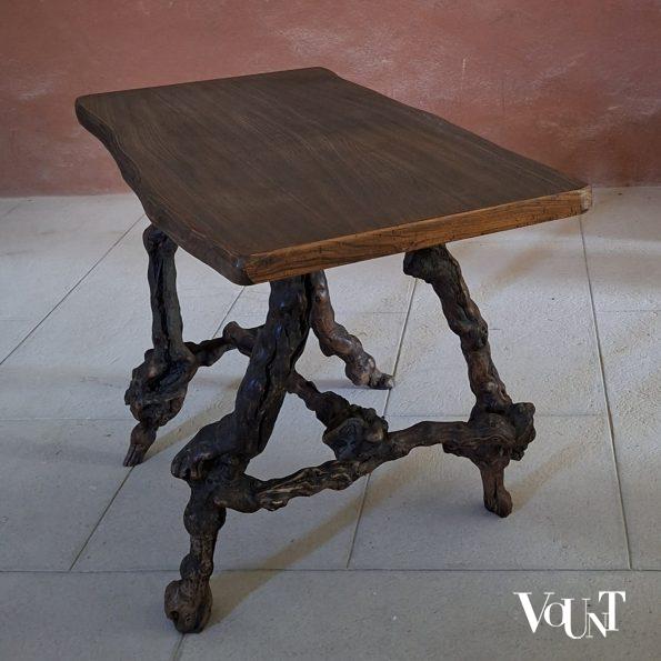 Brutalist tafel met wijnrankpoten, jaren '60/'70