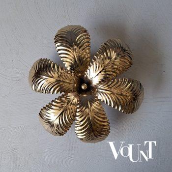 Goudkleurige metalen plafond- of wandlamp, jaren '60/'70