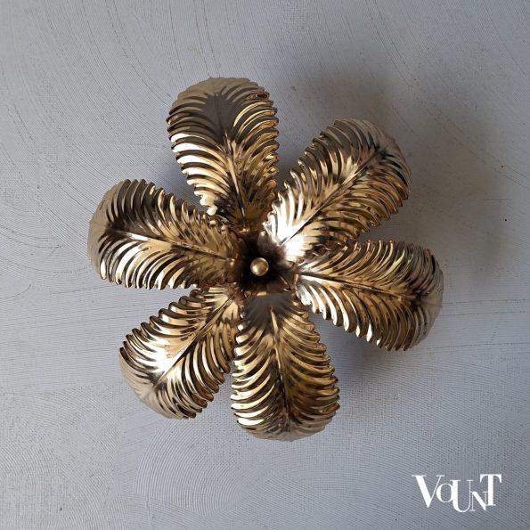 Goudkleurige metalen plafond- of wandlamp, jaren '60/'70