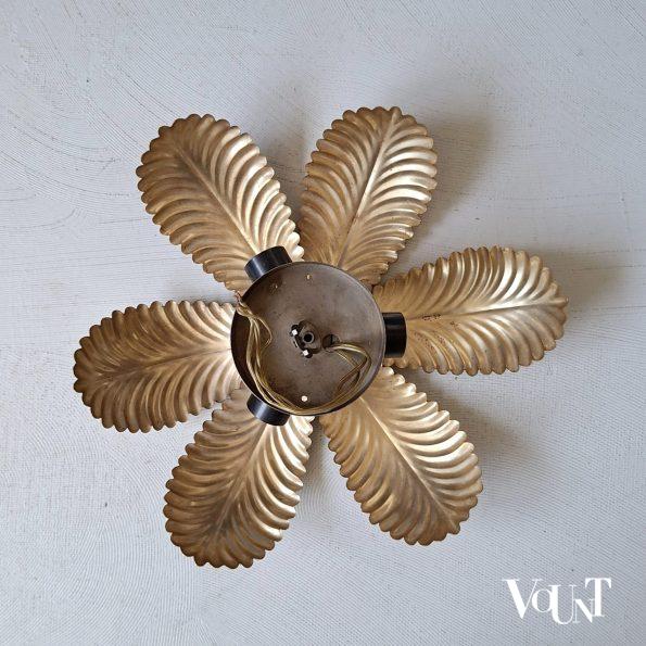 Goudkleurige metalen plafond- of wandlamp, jaren '60/'70