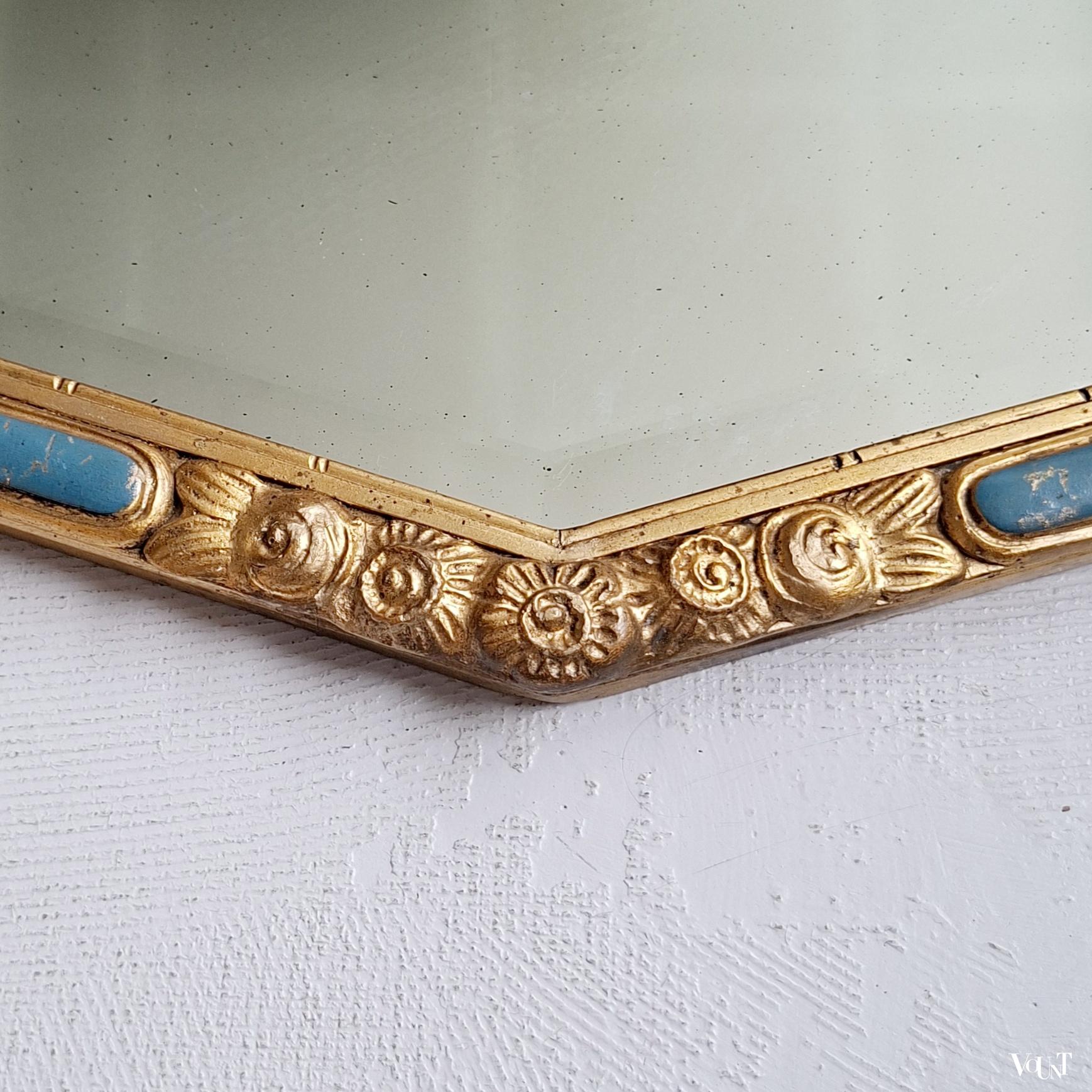 Hexagonale Franse wandspiegel, jaren '20/'30