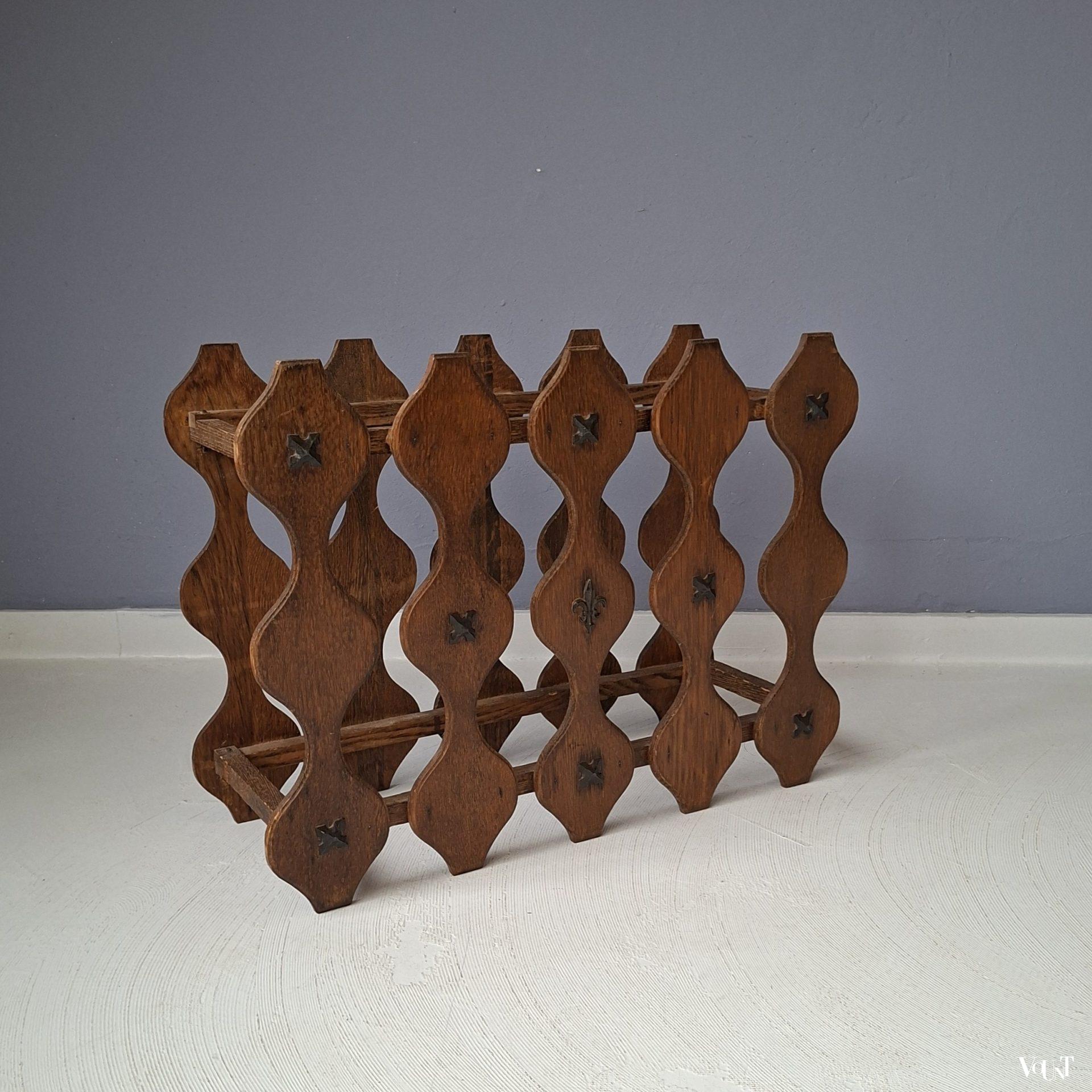 Mid-century houten wijnrek, jaren '50/'60