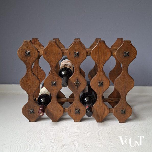 Mid-century houten wijnrek, jaren '50/'60