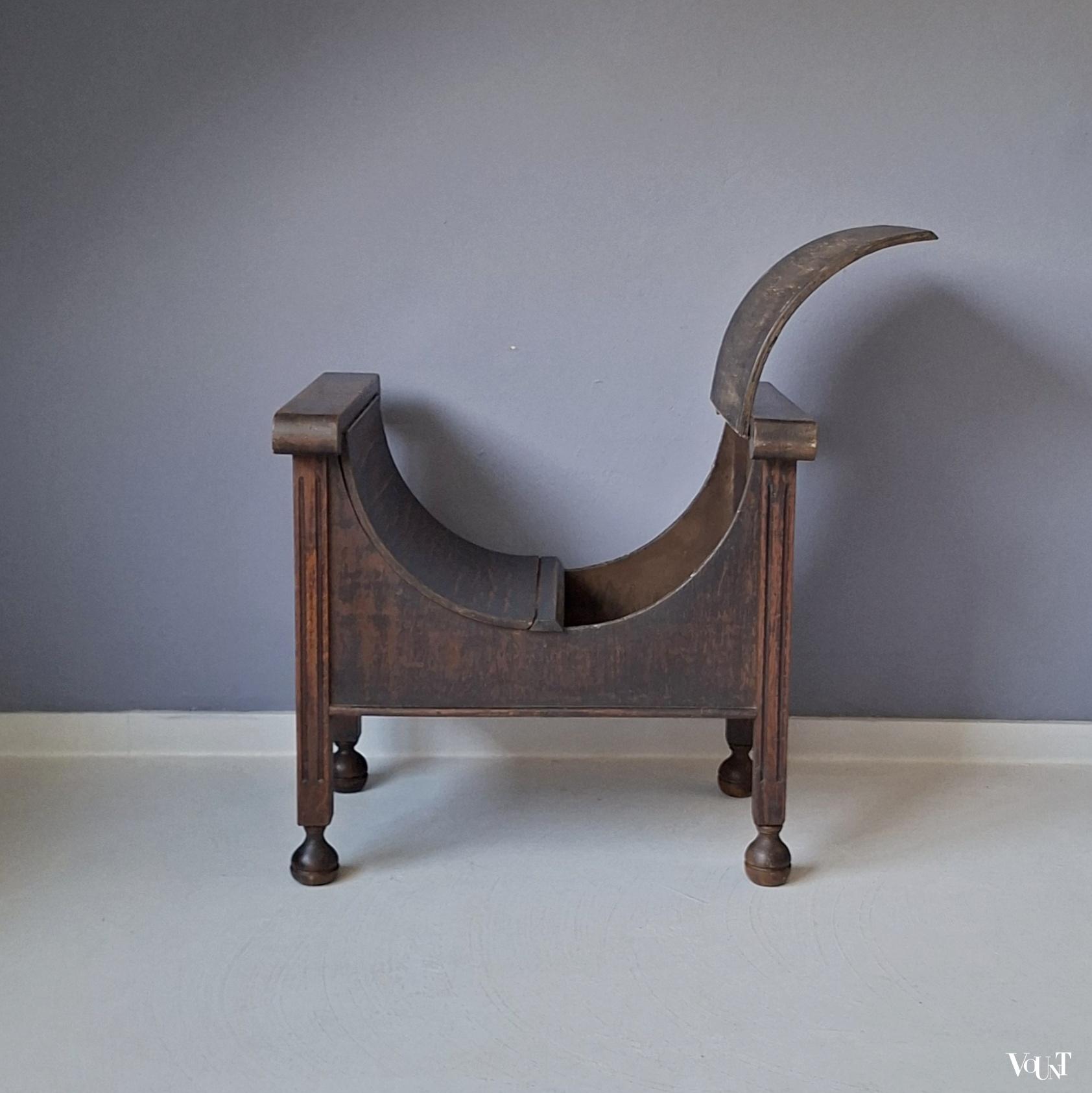 Antiek halbankje met bergruimte, rond 1900