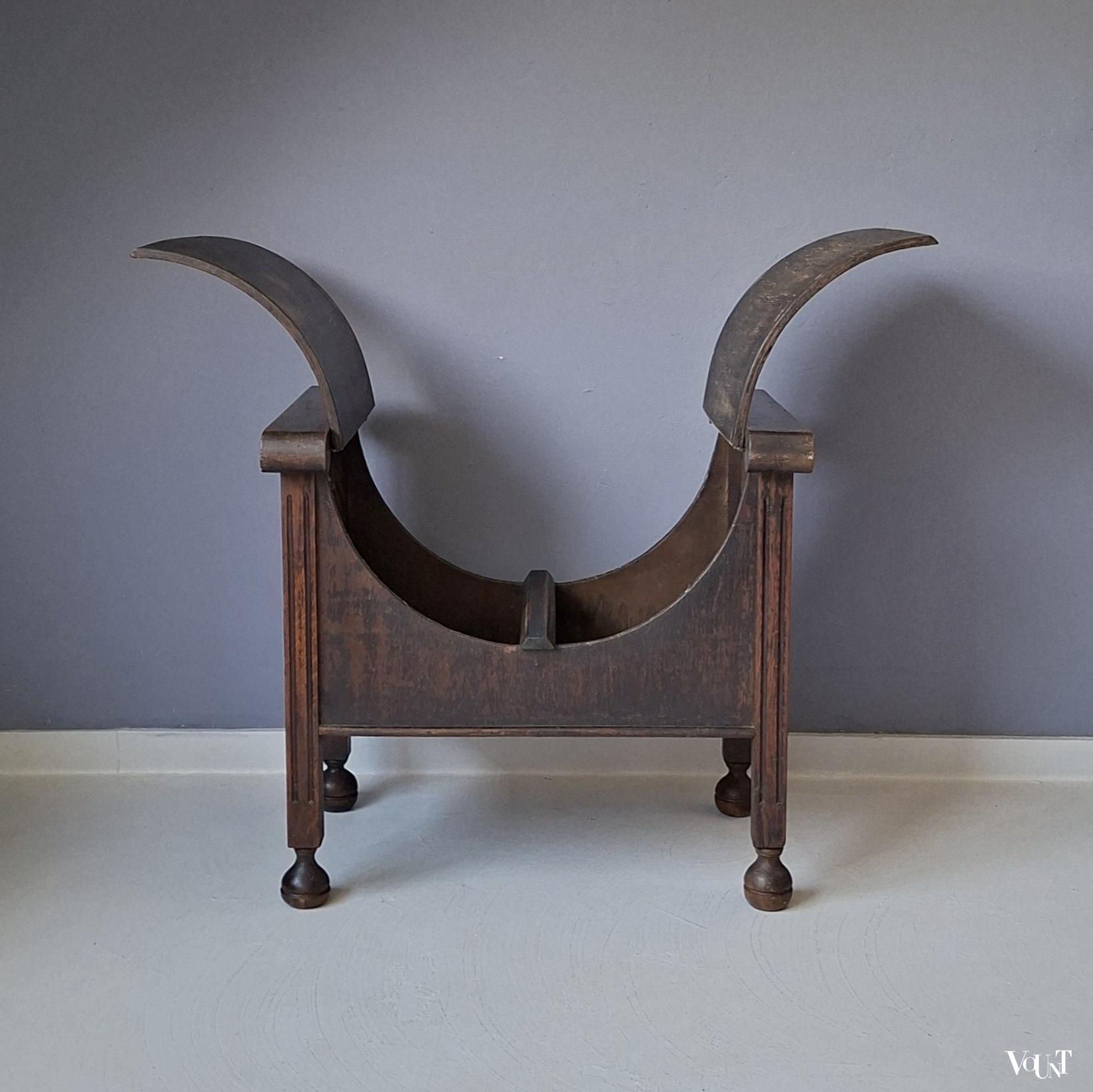 Antiek halbankje met bergruimte, rond 1900