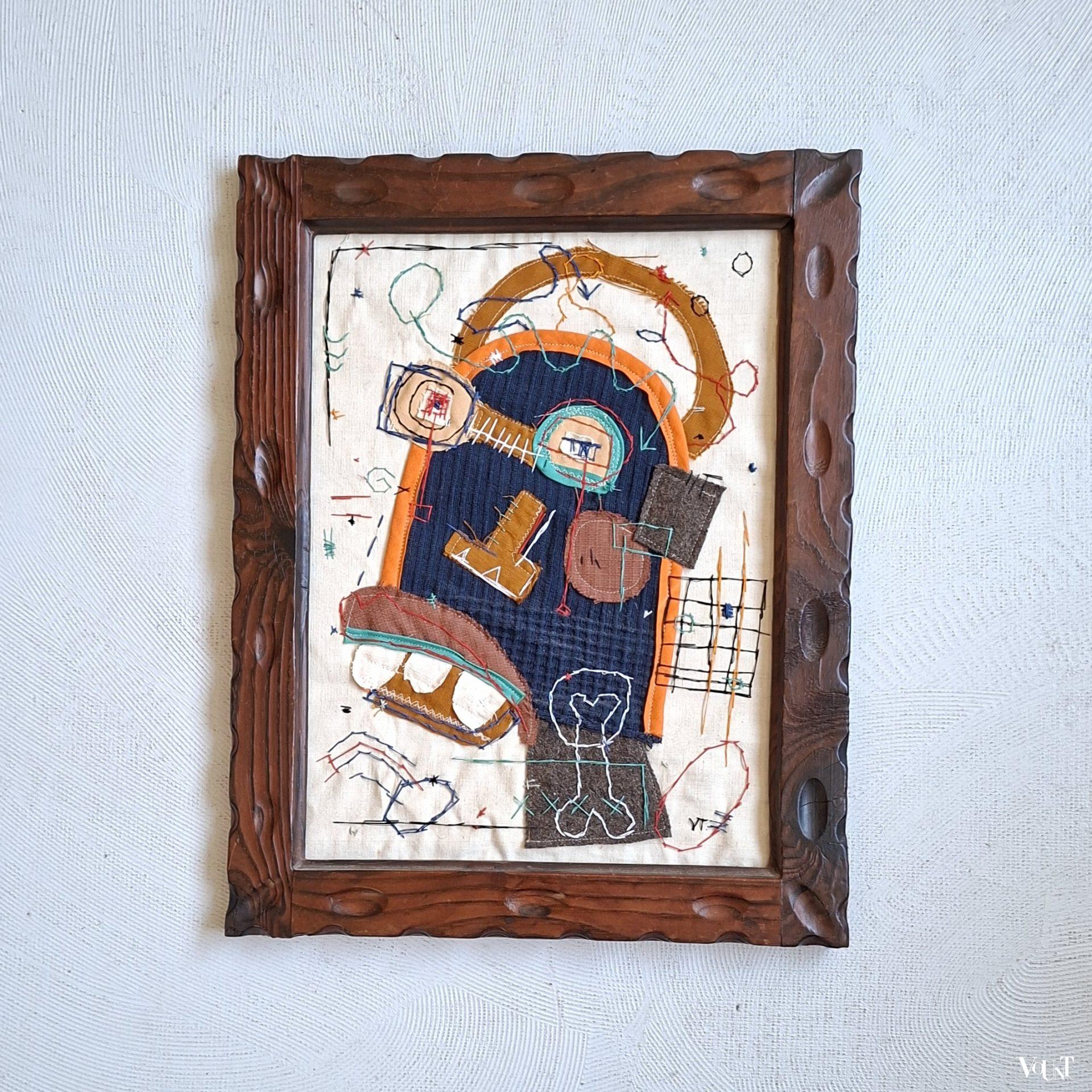 Textielwerk in brutalist lijst, Verena Tomberg, 2024