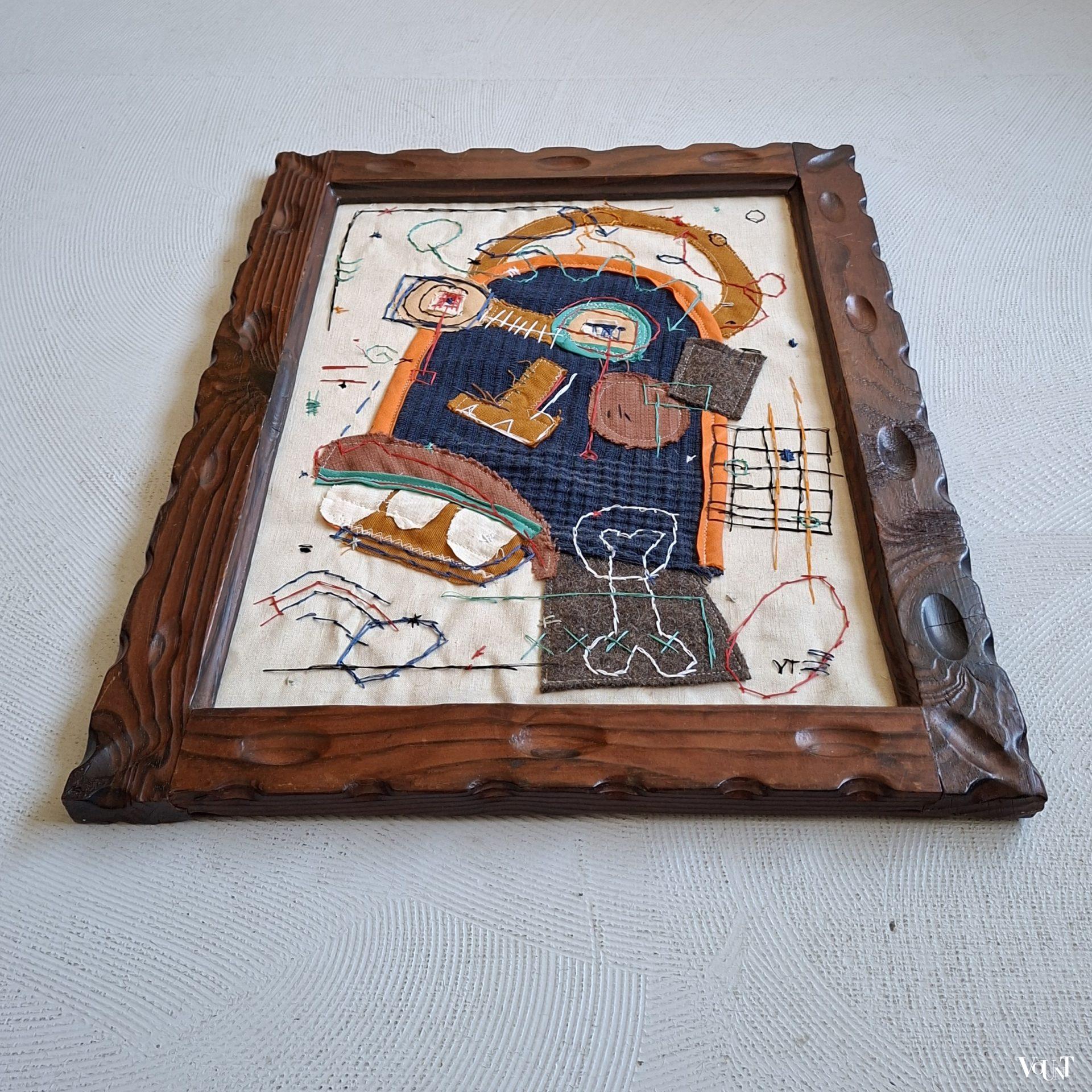 Textielwerk in brutalist lijst, Verena Tomberg, 2024