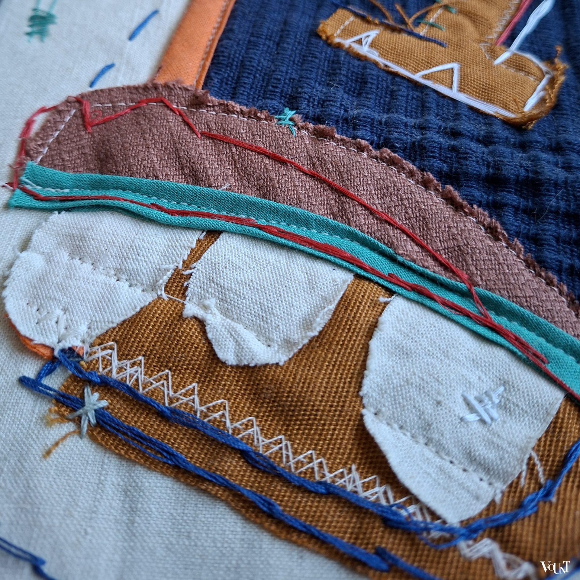 Textielwerk in brutalist lijst, Verena Tomberg, 2024