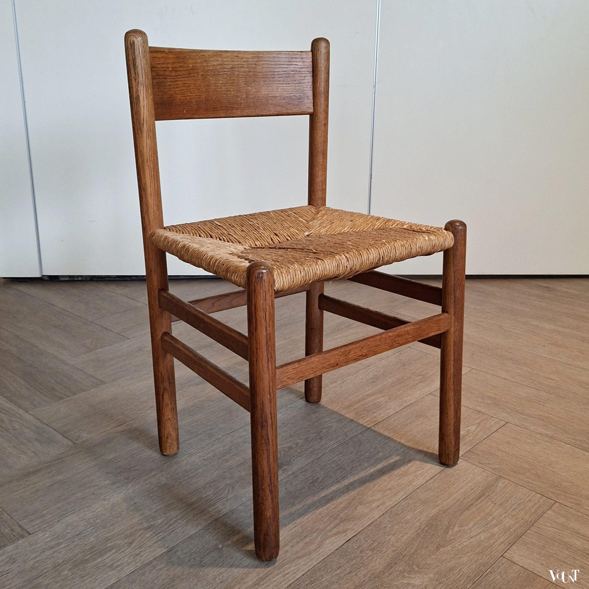 Set van 4 stoelen met biezen zitting, Johan van Heuvel voor Ad Vorm, jaren '50/'60
