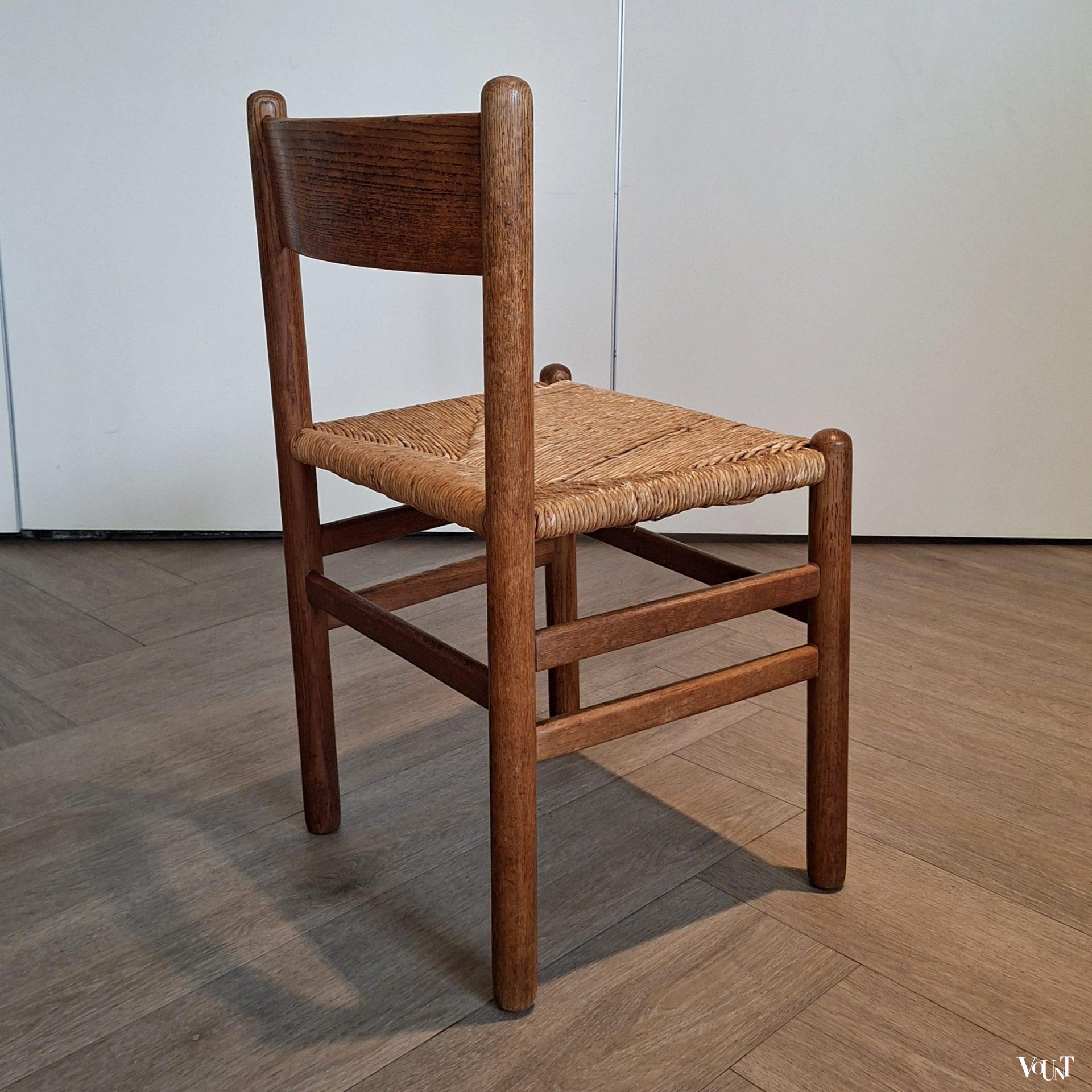 Set van 4 stoelen met biezen zitting, Johan van Heuvel voor Ad Vorm, jaren '50/'60