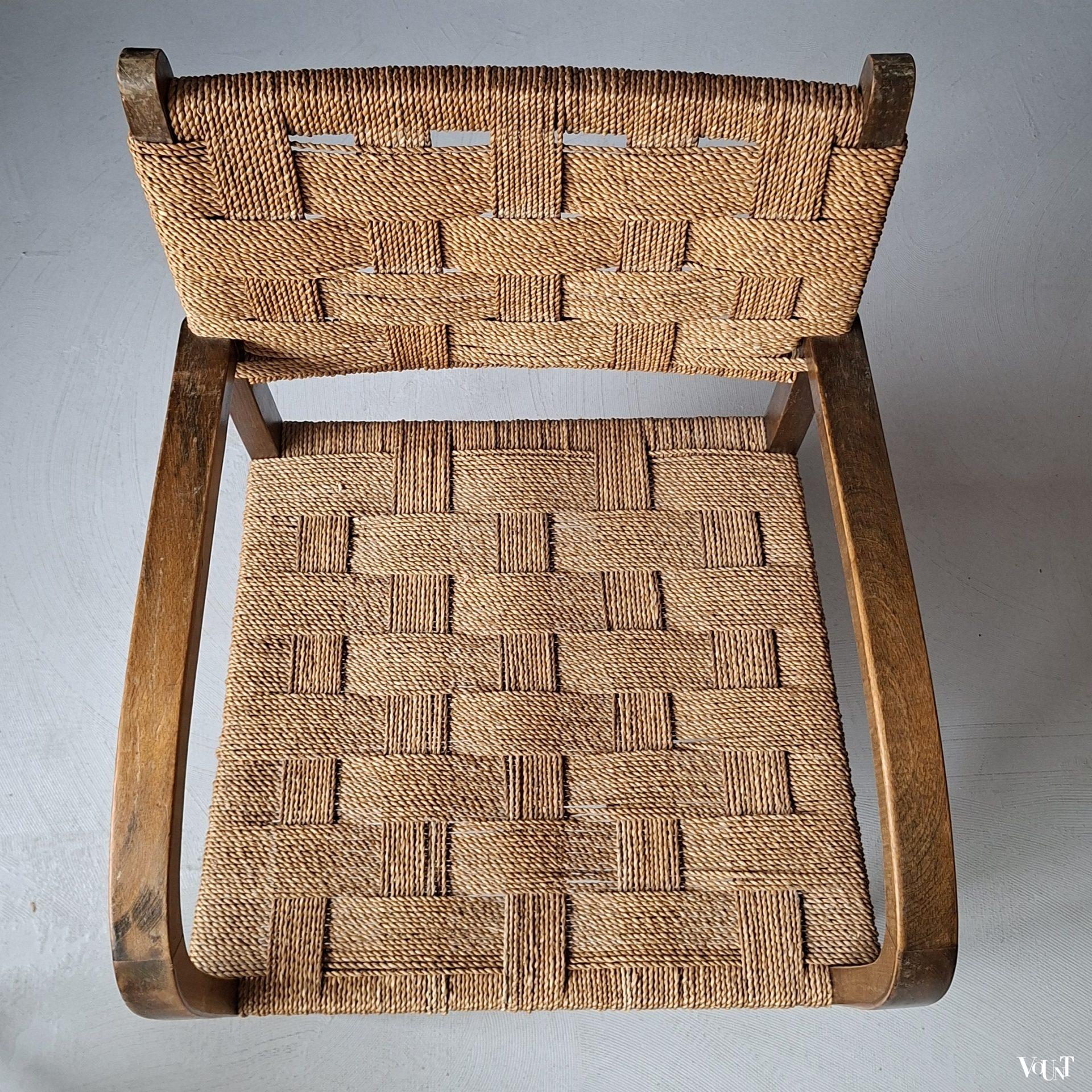 Fauteuil hout en touw, jaren '50