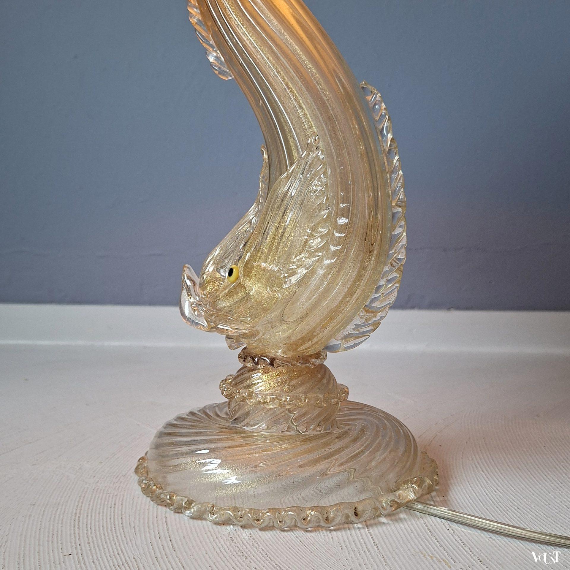 Italiaanse tafellamp Murano-glas dolfijn, jaren '60