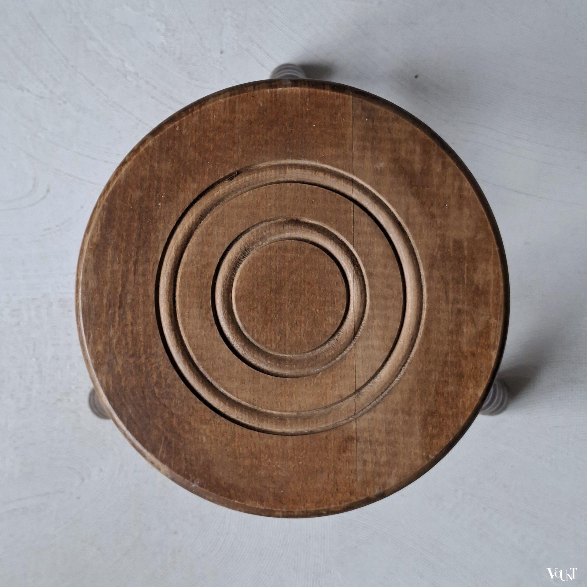 Set van 2 Franse driepoot bobbin krukken, jaren '60/'70