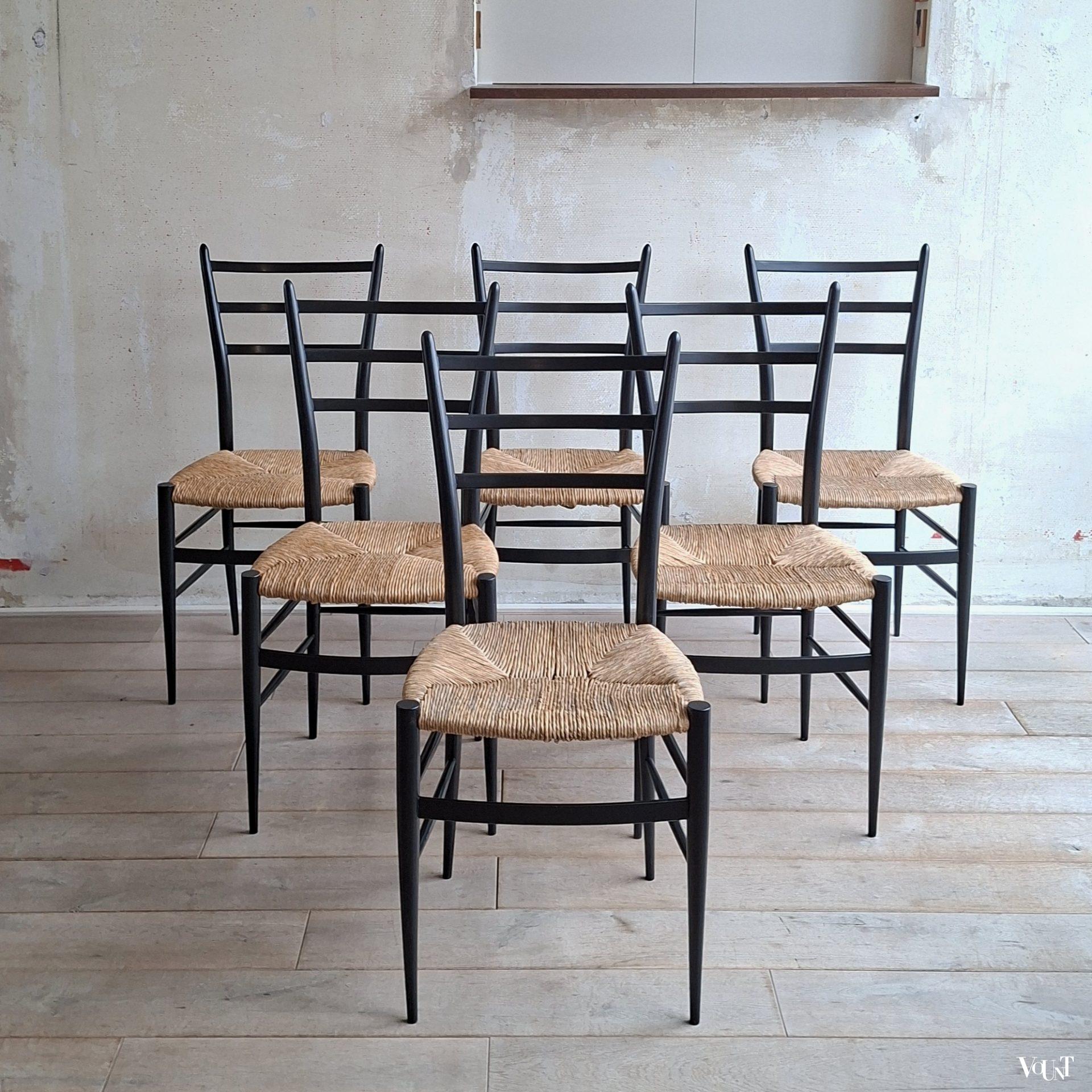 Set van 6 Spinetto stoelen, Chiavari, Italië, jaren '50