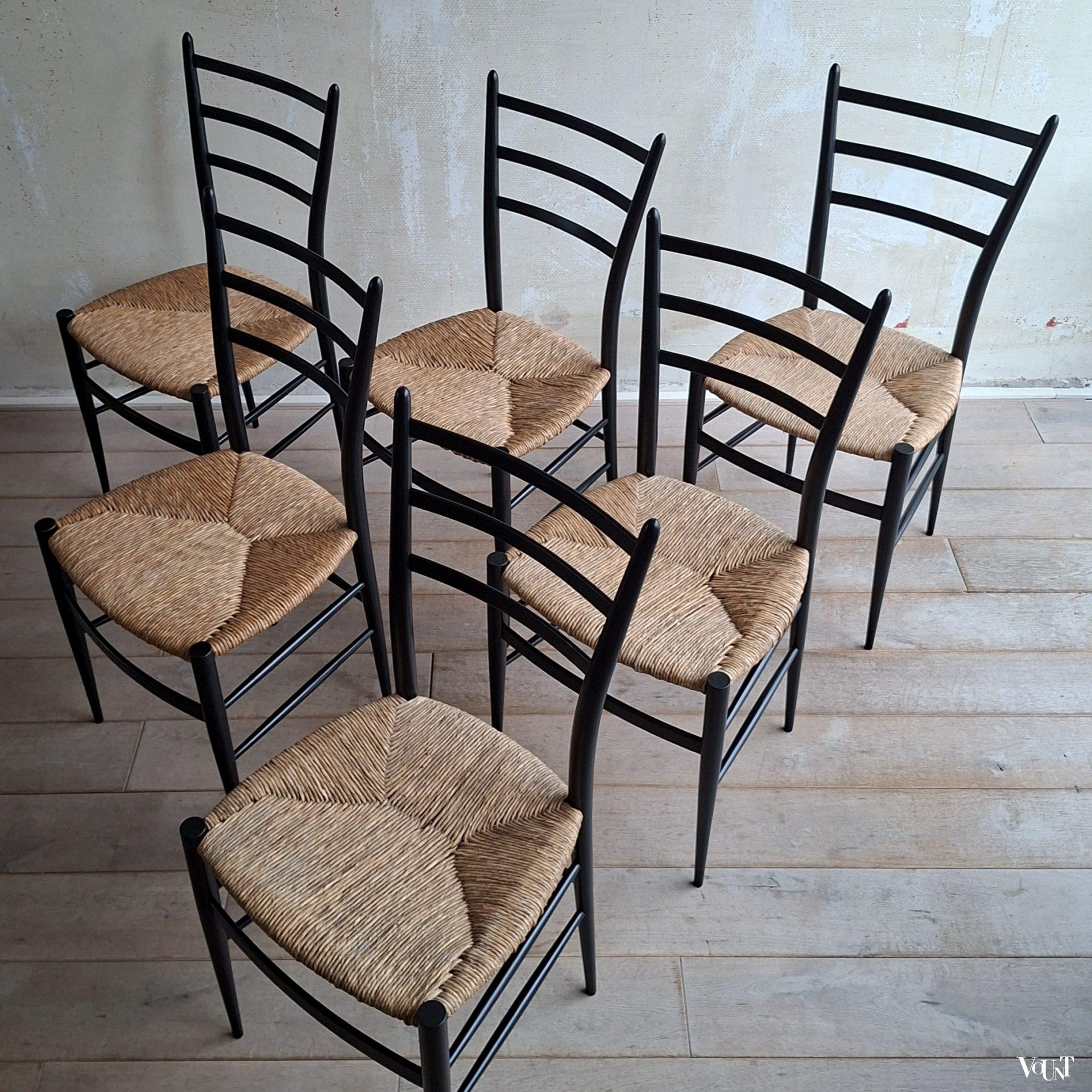 Set van 6 Spinetto stoelen, Chiavari, Italië, jaren '50