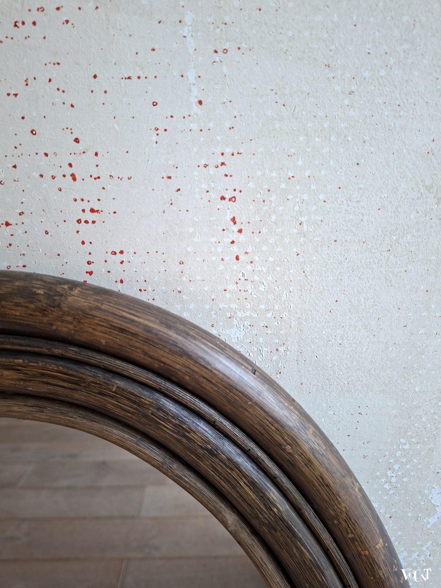 Ovale rotan/manou spiegel, jaren '70