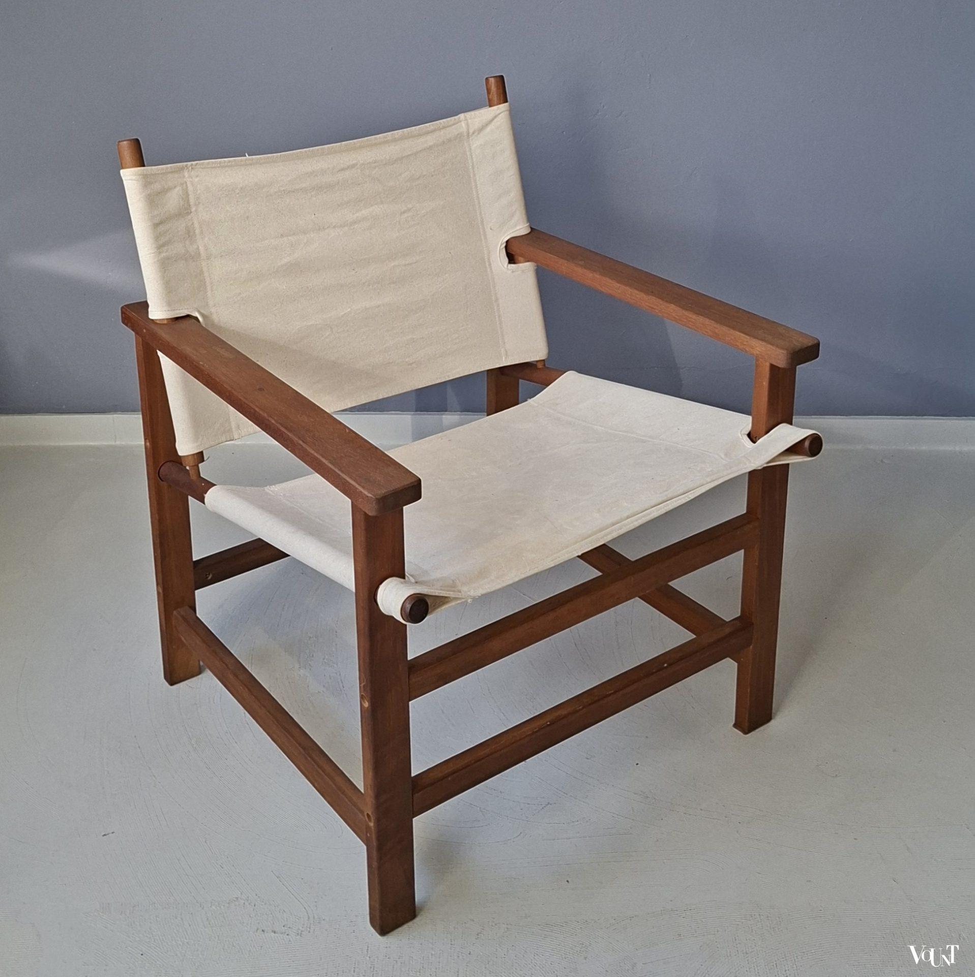 Scandinavische vintage safaristoel, jaren '70