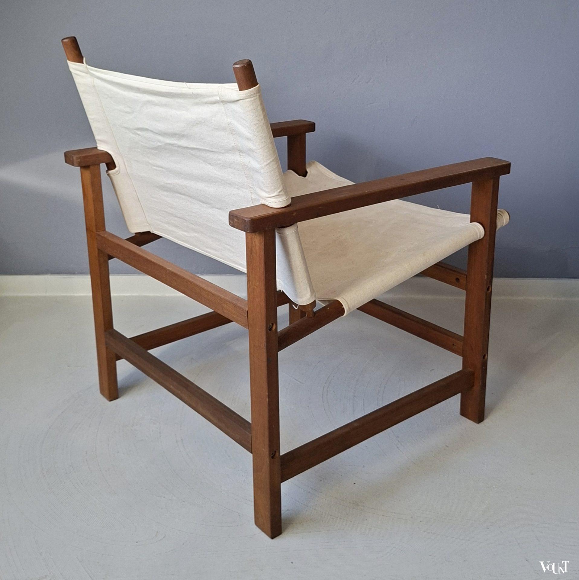 Scandinavische vintage safaristoel, jaren '70