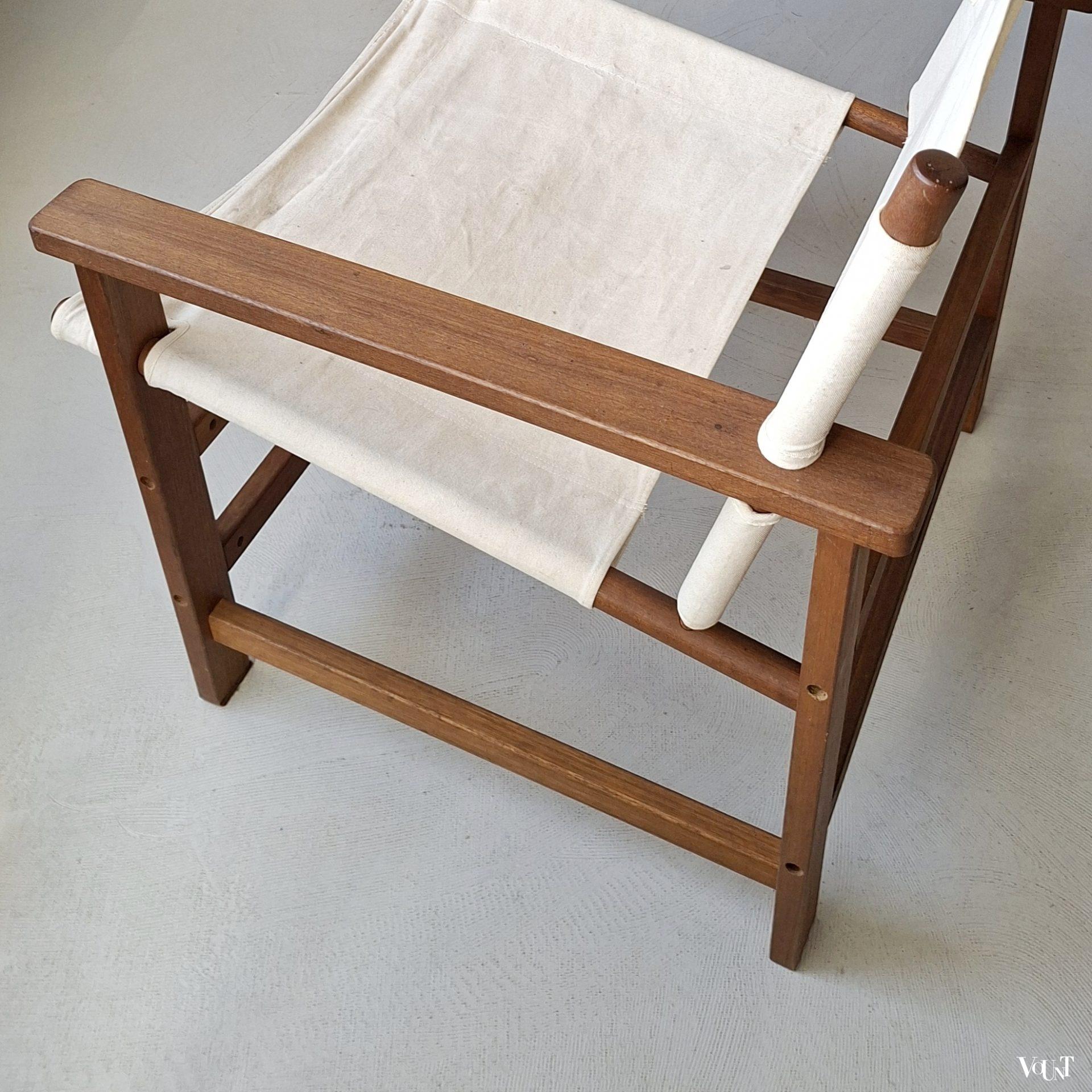 Scandinavische vintage safaristoel, jaren '70