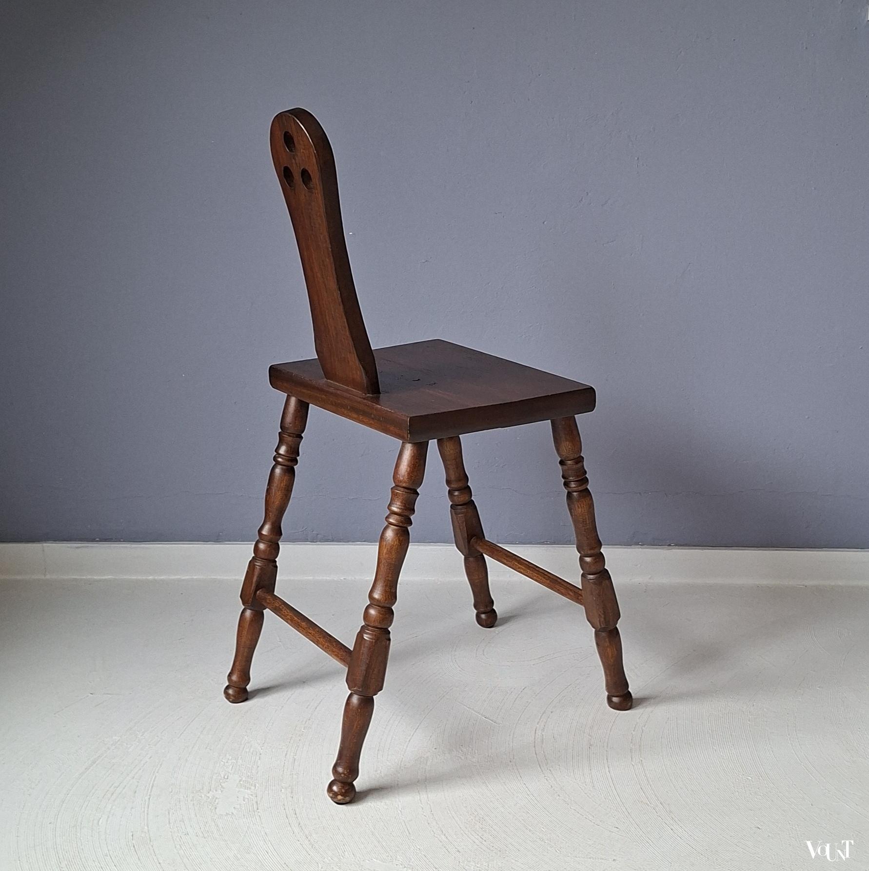 Vintage houten stoeltje, jaren '60/'70