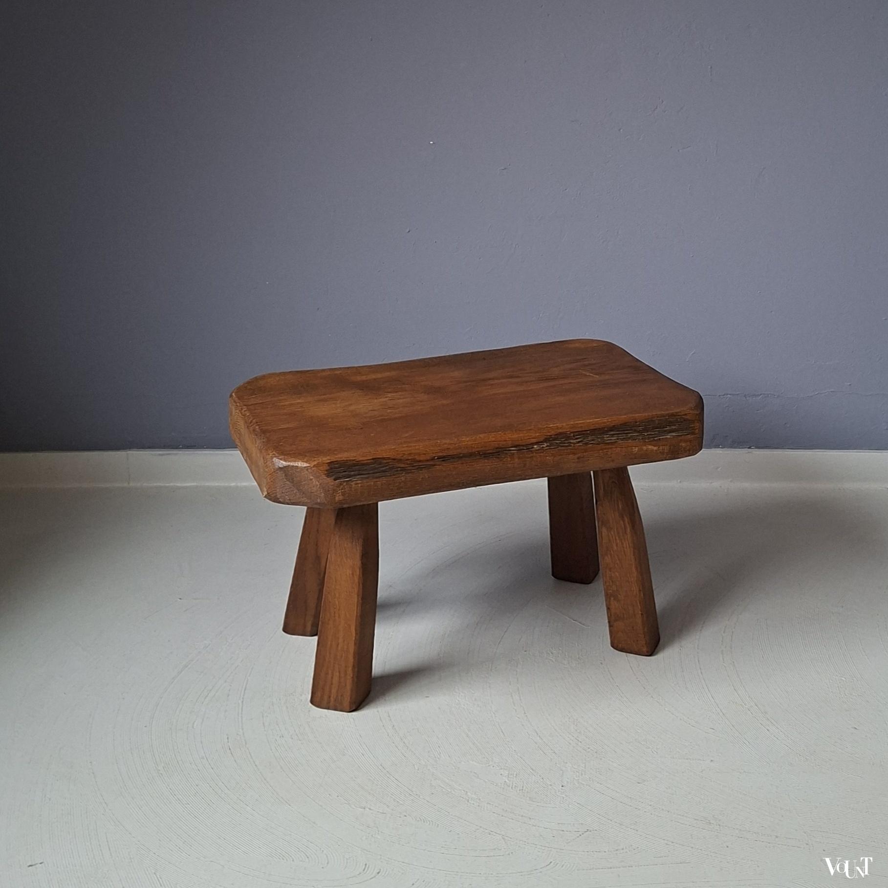 Brutalist houten bijzettafel, jaren '60/'70