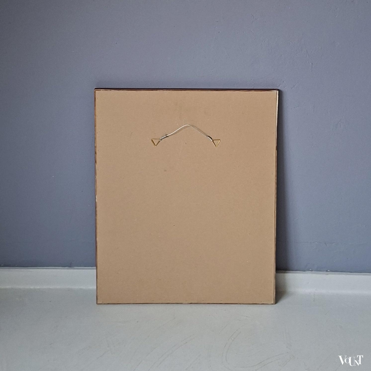 Spiegel in houten lijst met fruitmotief, jaren '70/'80