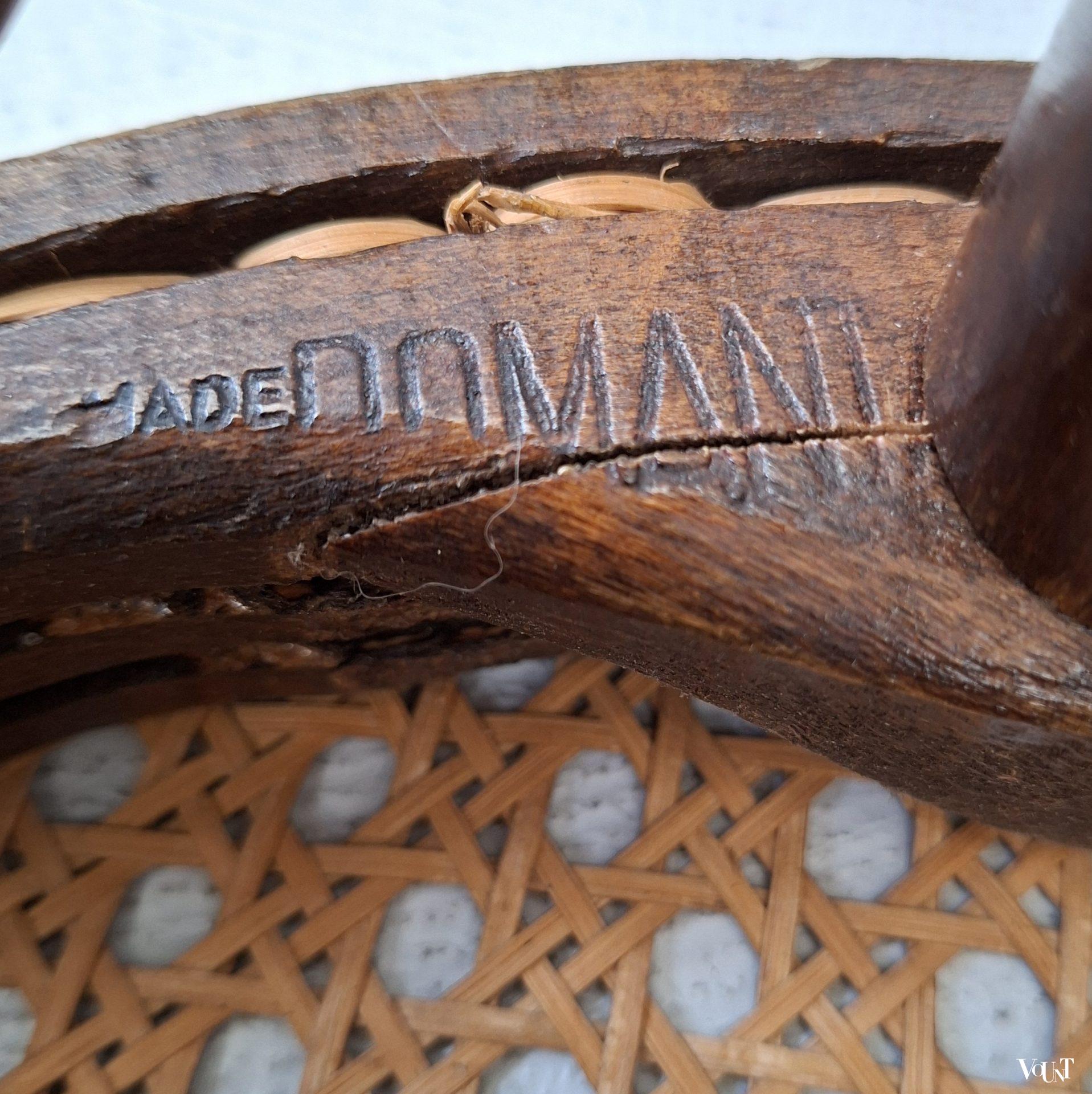 Bentwood kruk met rotan zitting, Romania, jaren '60/'70
