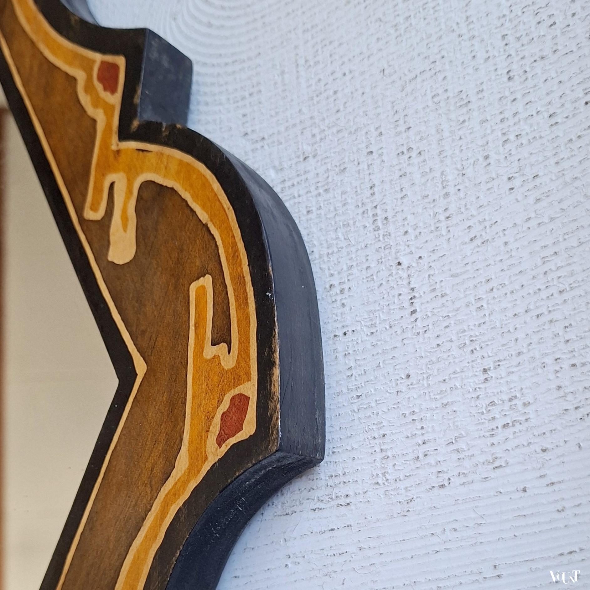 Antieke handbeschilderde wandspiegel, rond 1920