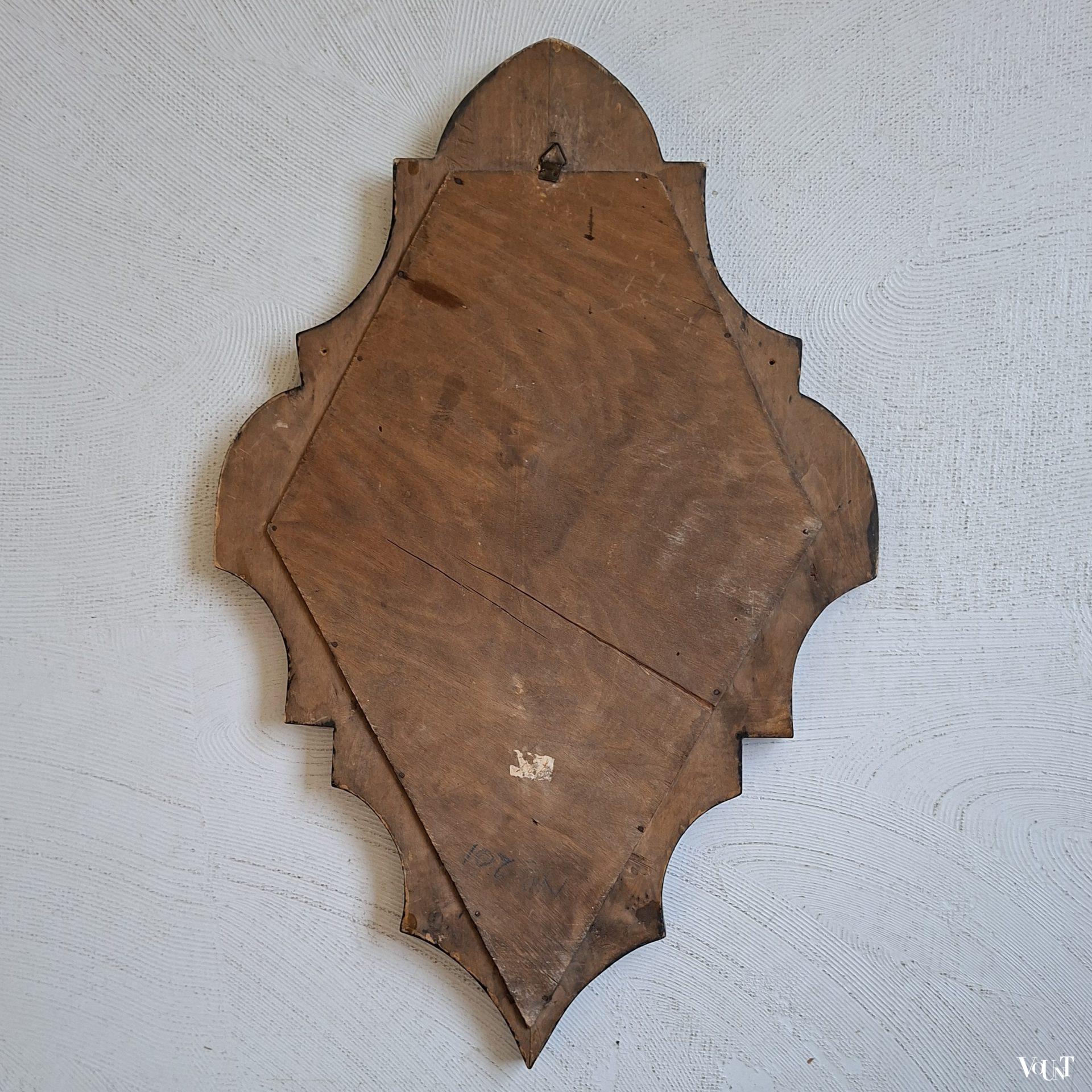 Antieke handbeschilderde wandspiegel, rond 1920