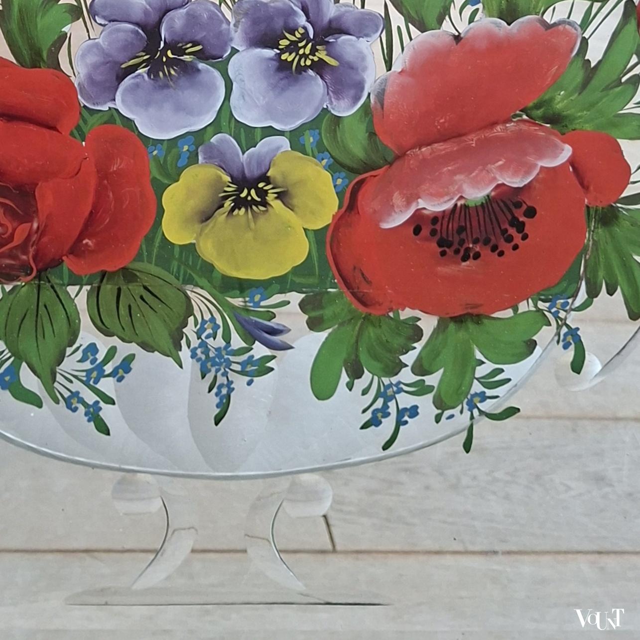 Victoriaanse spiegel met achterglasschildering, Engeland, ca. 1890