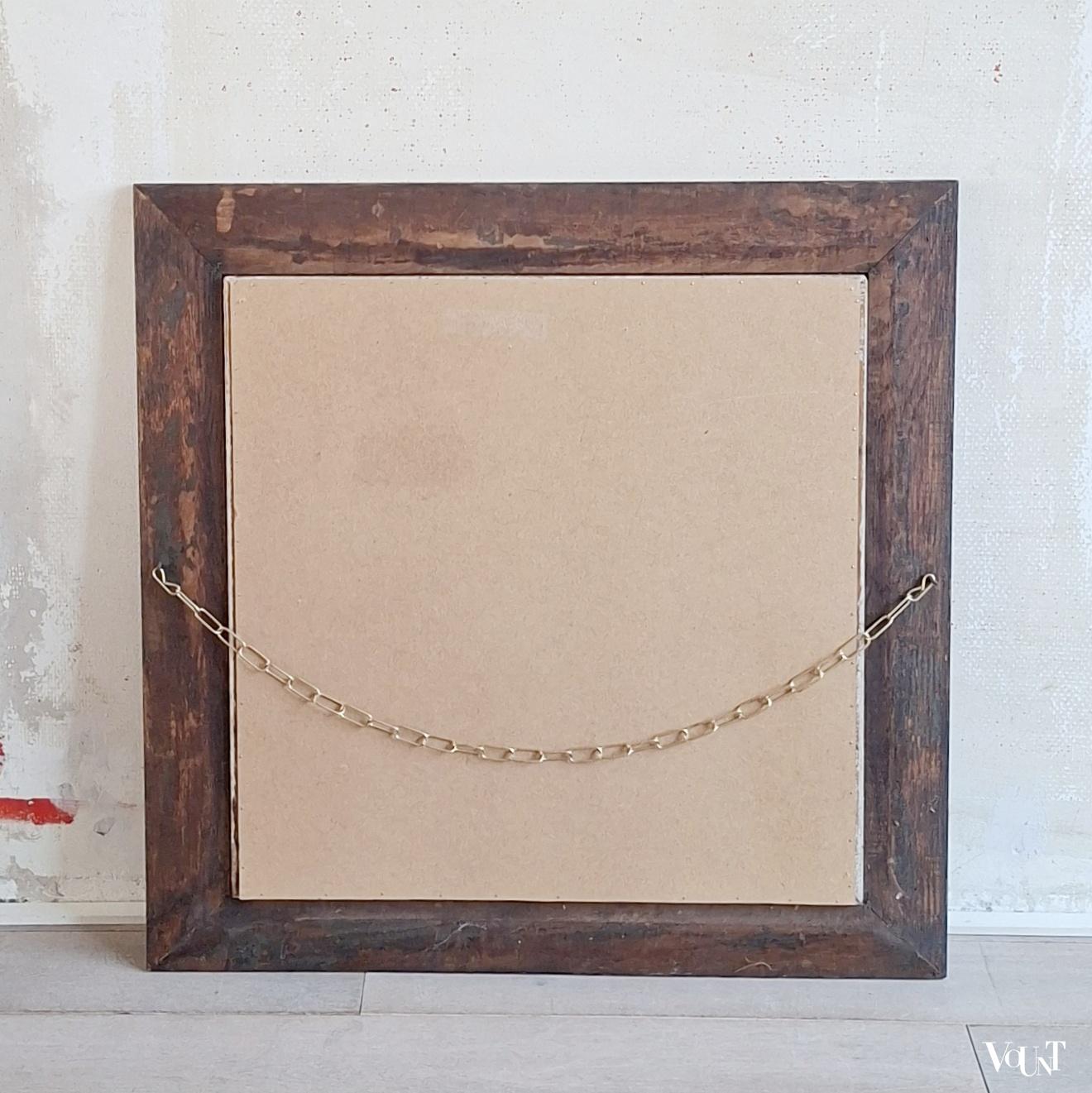 Victoriaanse spiegel met achterglasschildering, Engeland, ca. 1890