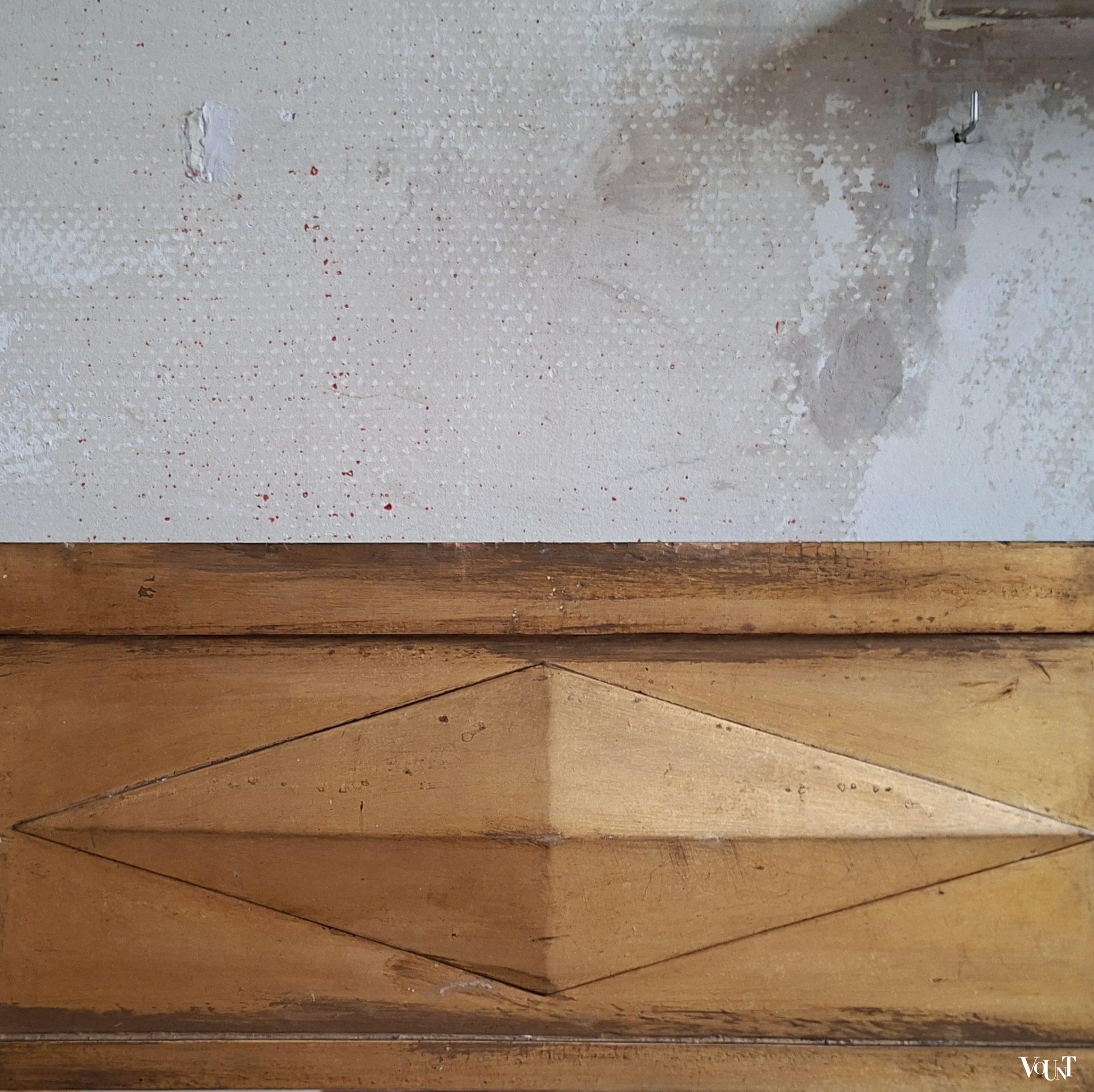 Goudkleurige houten Biedermeier wandspiegel, 1e helft 19e eeuw