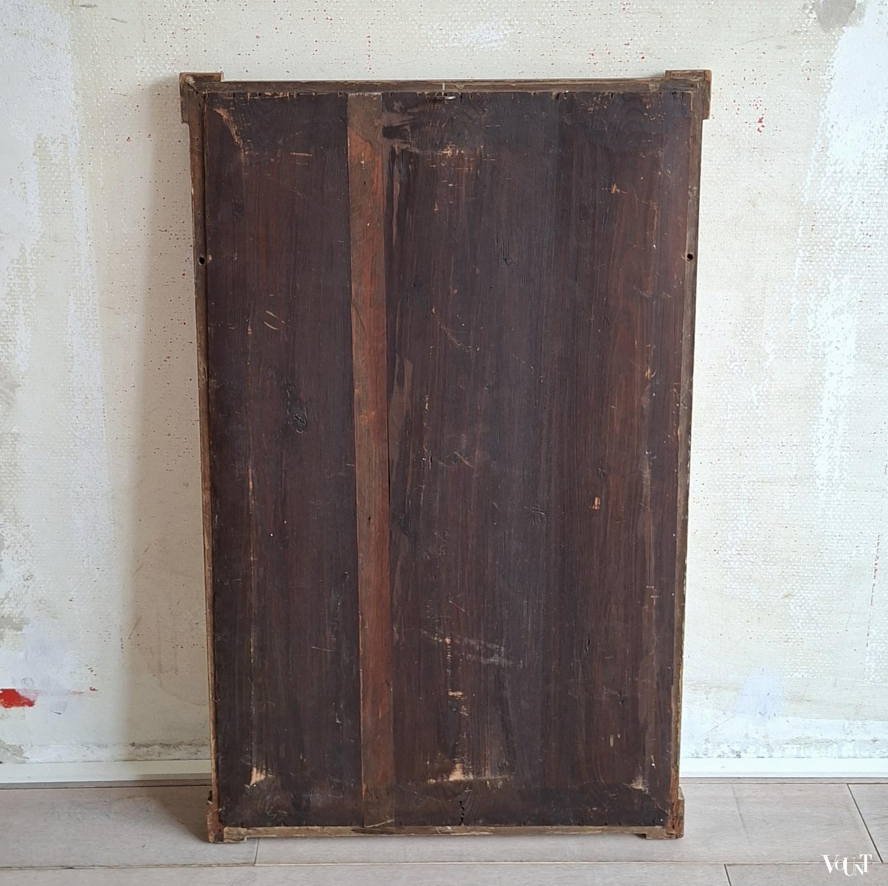 Goudkleurige houten Biedermeier wandspiegel, 1e helft 19e eeuw