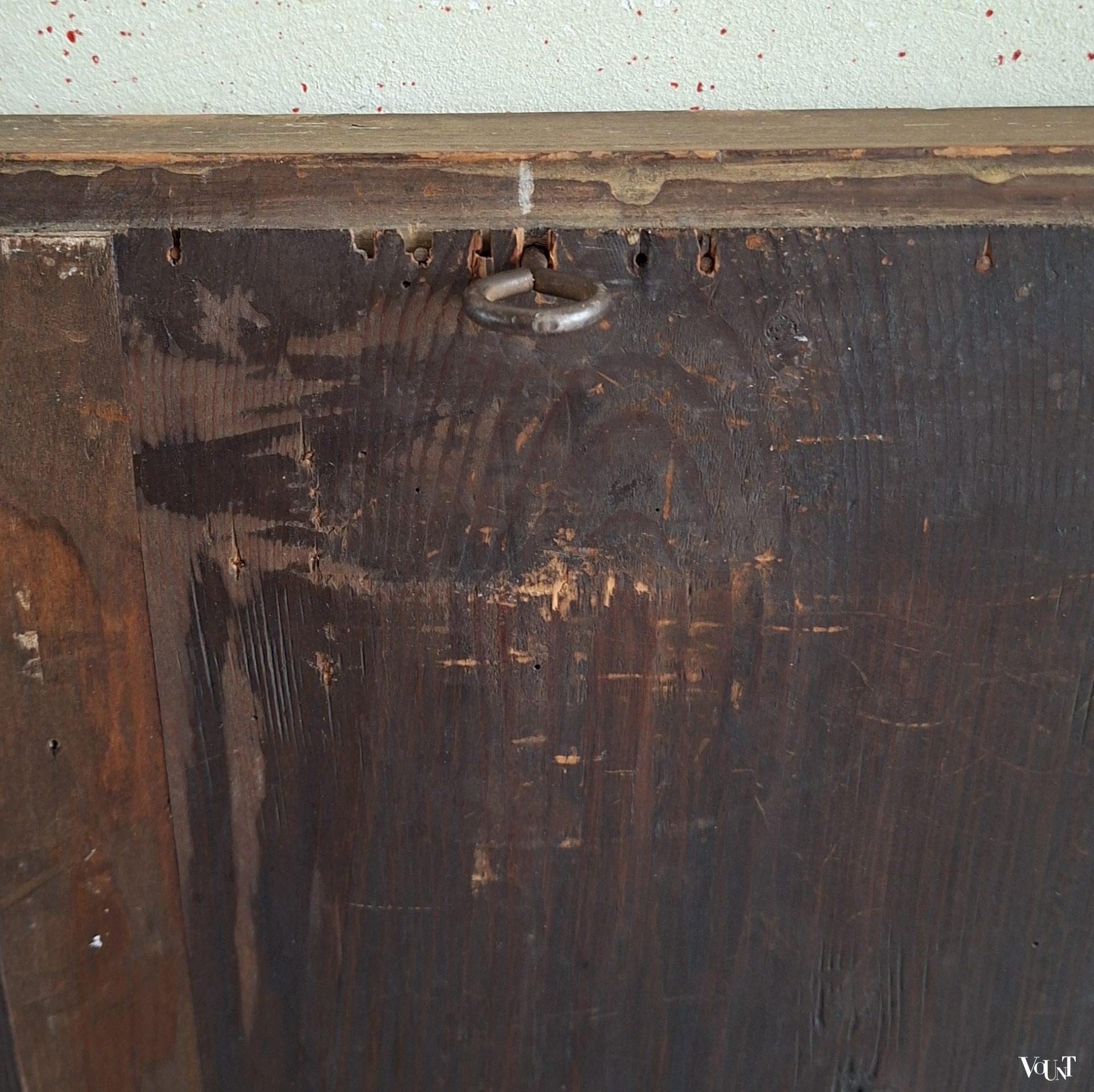 Goudkleurige houten Biedermeier wandspiegel, 1e helft 19e eeuw