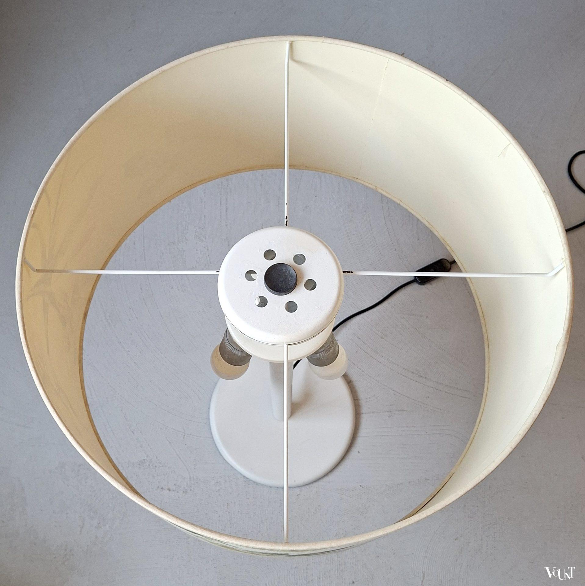Tafellamp met grote bloemenkap, jaren '70/'80
