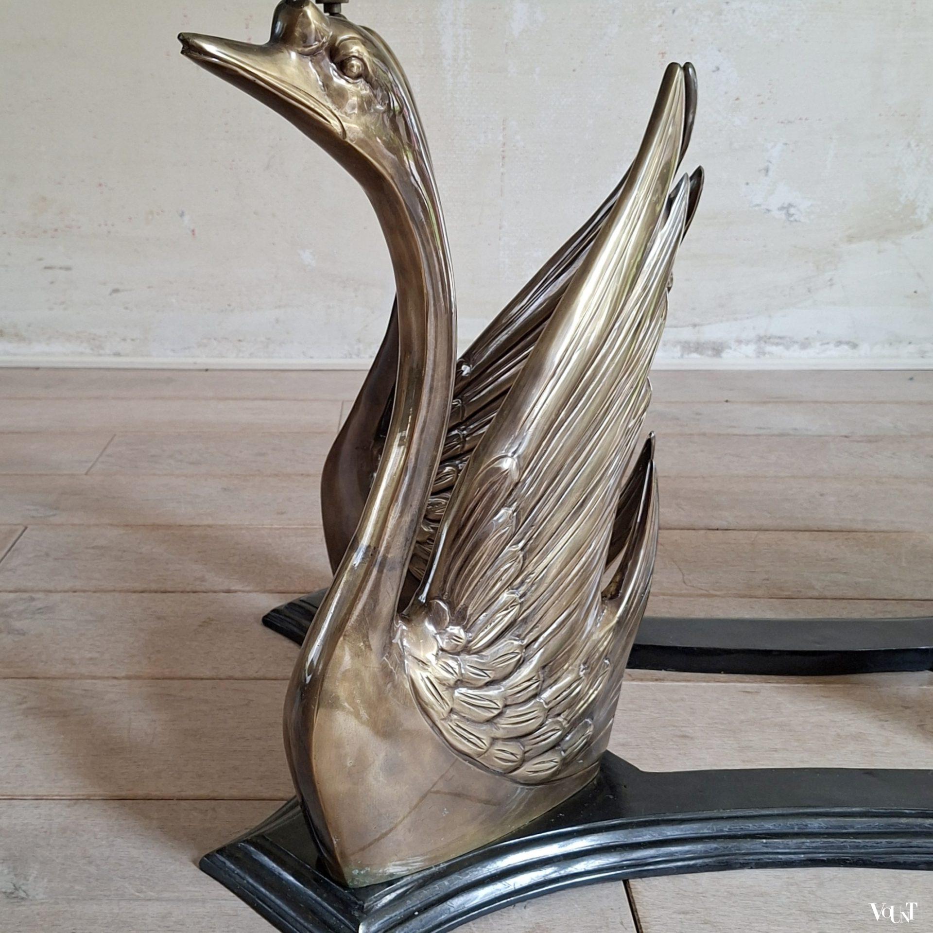 Salontafel met voet met zwanen, jaren '70