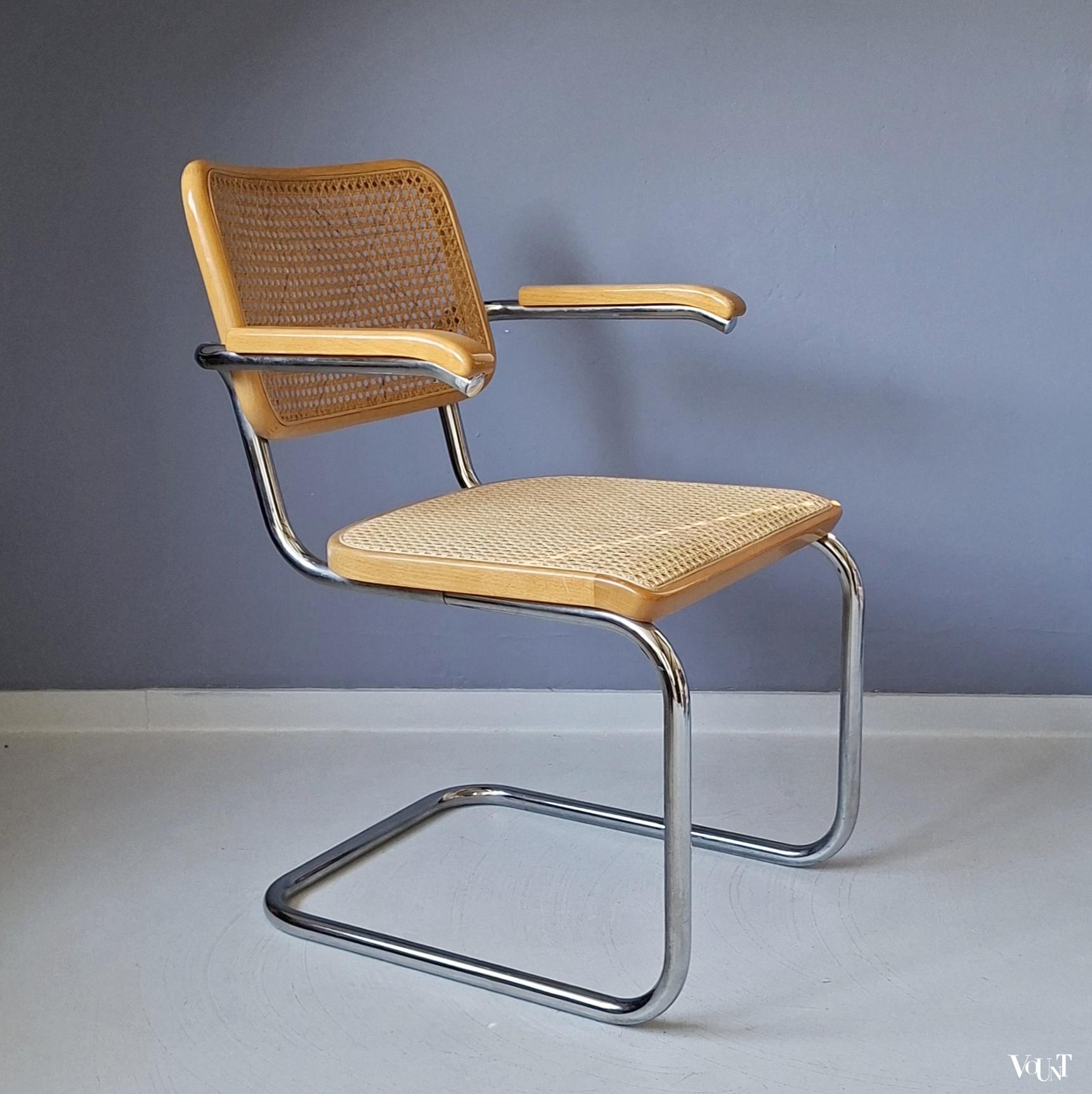 Blonde S64 stoel, Marcel Breuer voor Thonet, 1983