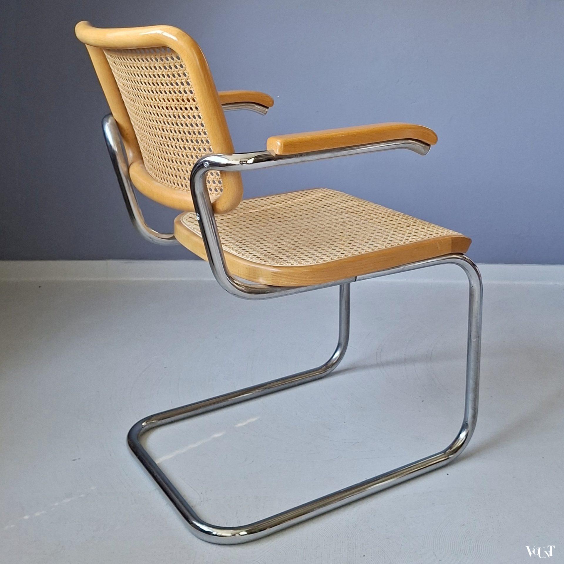 Blonde S64 stoel, Marcel Breuer voor Thonet, 1983